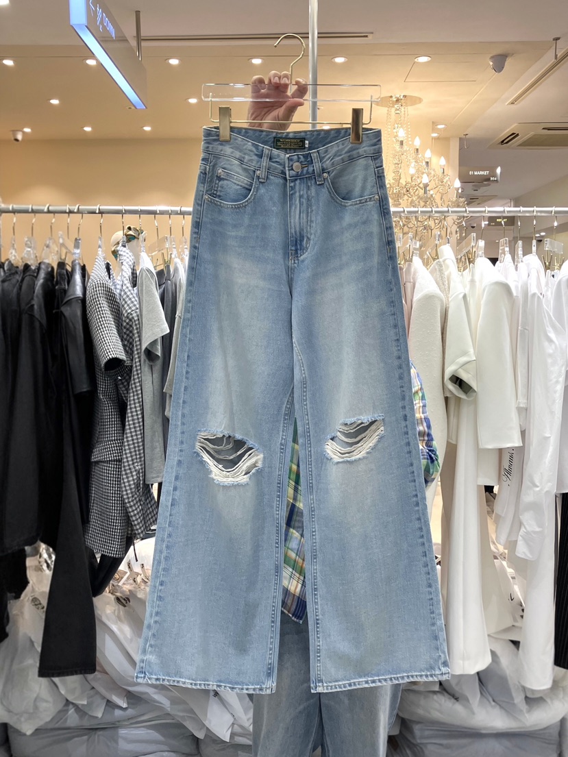 WORK SHOP韓國直郵女裝新品職業26夏季26春夏人氣牛仔褲Work_shop牛仔褲圖色1
