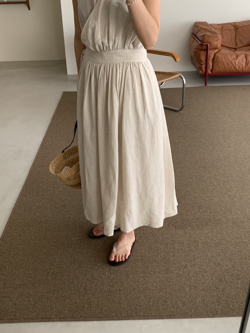 REGULARLY/PLACOR韓國直郵實拍女士新品26夏季連衣裙披肩亞麻REGULARLY/PLACOR連衣裙