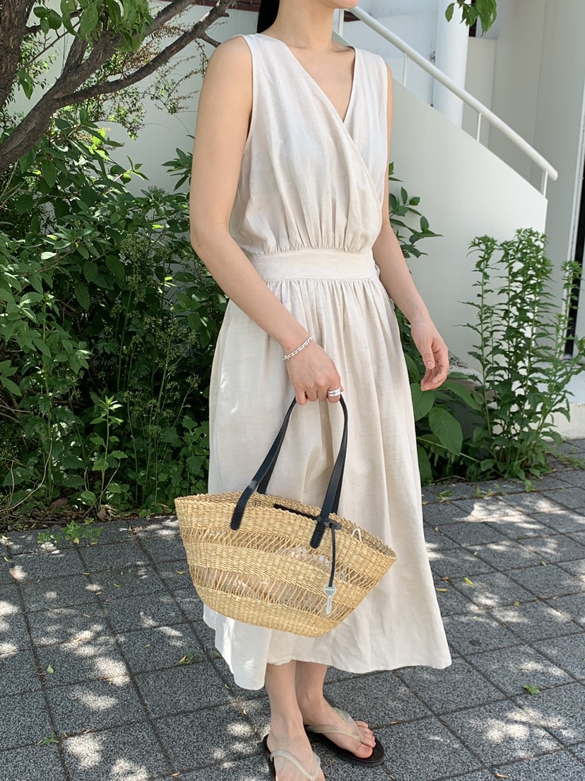 REGULARLY/PLACOR韓國直郵實拍女士新品26夏季連衣裙披肩亞麻REGULARLY/PLACOR連衣裙