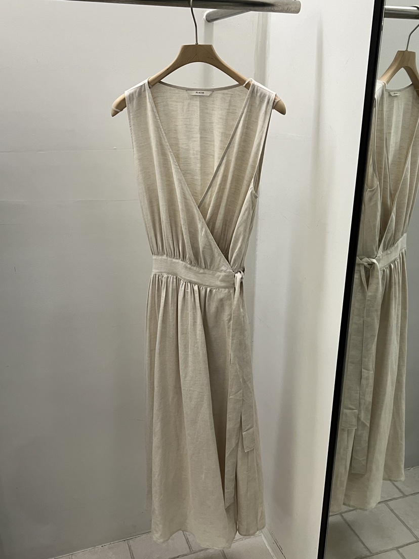 REGULARLY/PLACOR韓國直郵實拍女士新品26夏季連衣裙披肩亞麻REGULARLY/PLACOR連衣裙圖色1