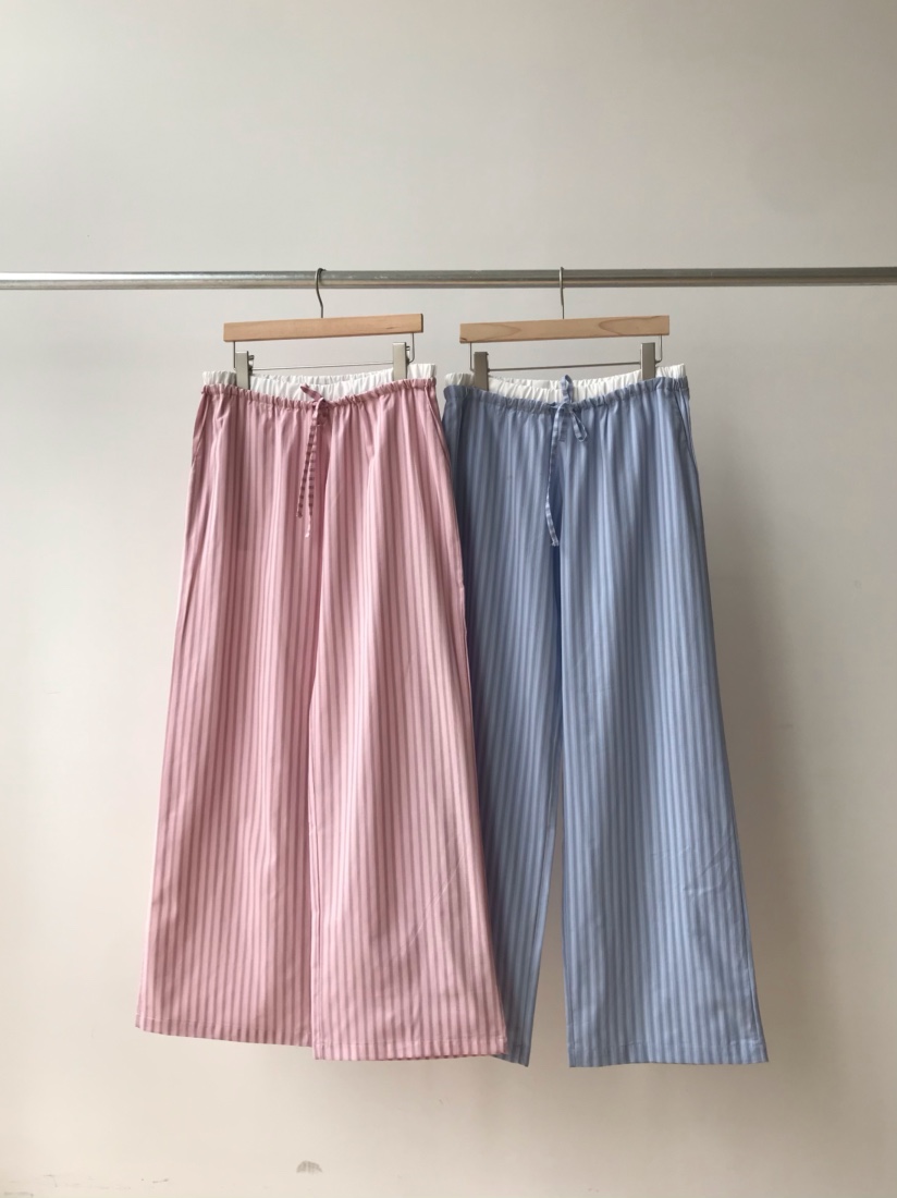 TAFFETA/MURET韓國直郵實拍女裝新款人氣26夏季休閑褲條紋TAFFETA/MURET休閑褲