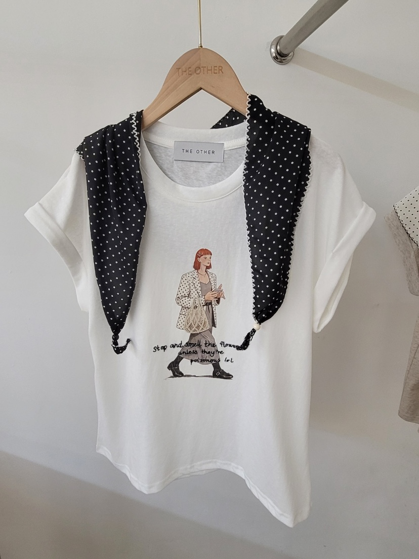 THE OTHER韓國東大門代購女士新品人氣T恤不含披肩圍巾無袖THE OTHERT恤圖色3