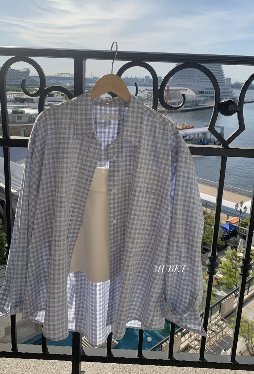 TAFFETA/MURET韓國代購女裝新款26春夏襯衫蕾絲衫不含內搭格子TAFFETA/MURET襯衫/蕾絲衫圖色1