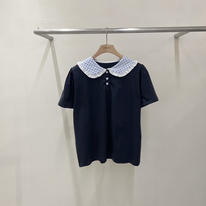 MARIE MARIE韓國東大門代購女士新款26春夏時尚推薦T恤格子MARIE MARIET恤圖色3