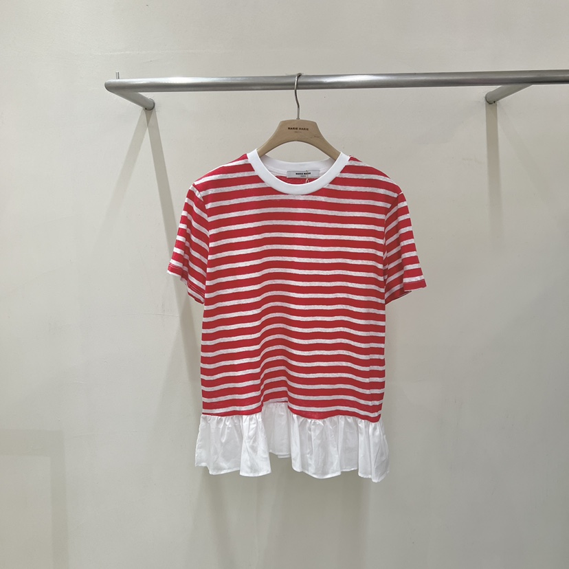 MARIE MARIE韓國直郵女裝新品推薦時尚26春夏休閑T恤亞麻布MARIE MARIET恤圖色2