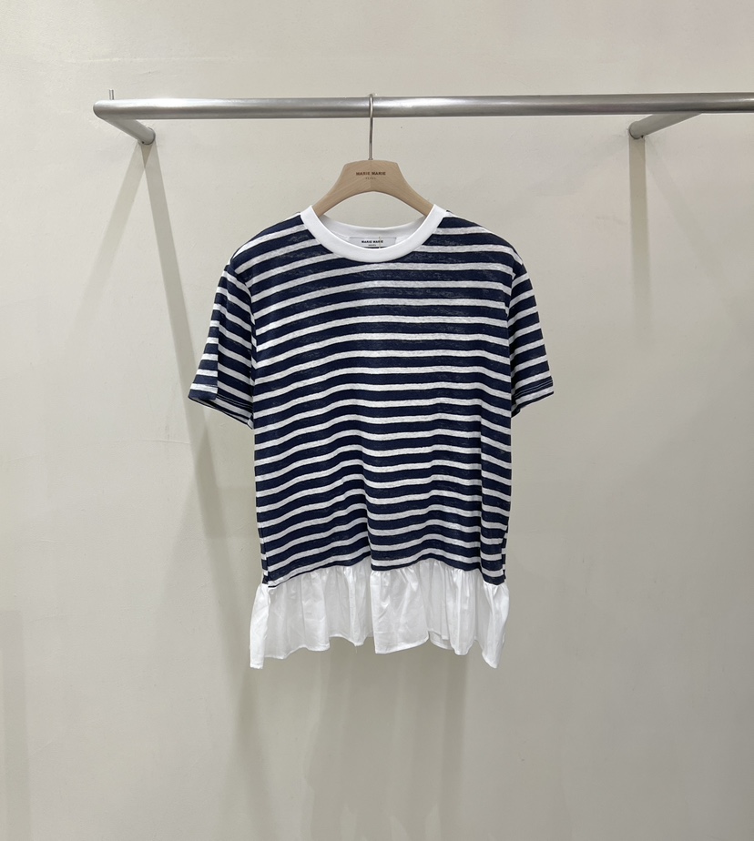MARIE MARIE韓國直郵女裝新品推薦時尚26春夏休閑T恤亞麻布MARIE MARIET恤圖色3