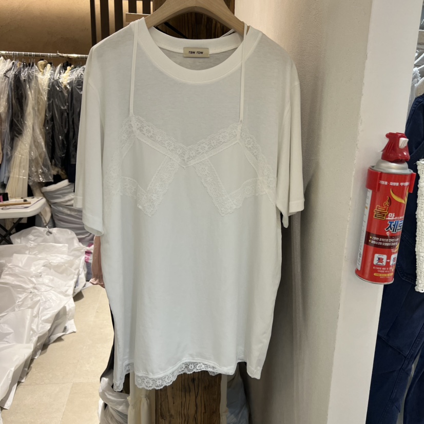 RAWROW韓國直郵女裝新品推薦人氣26春夏26夏季休閑T恤假兩件RAWROWT恤圖色1
