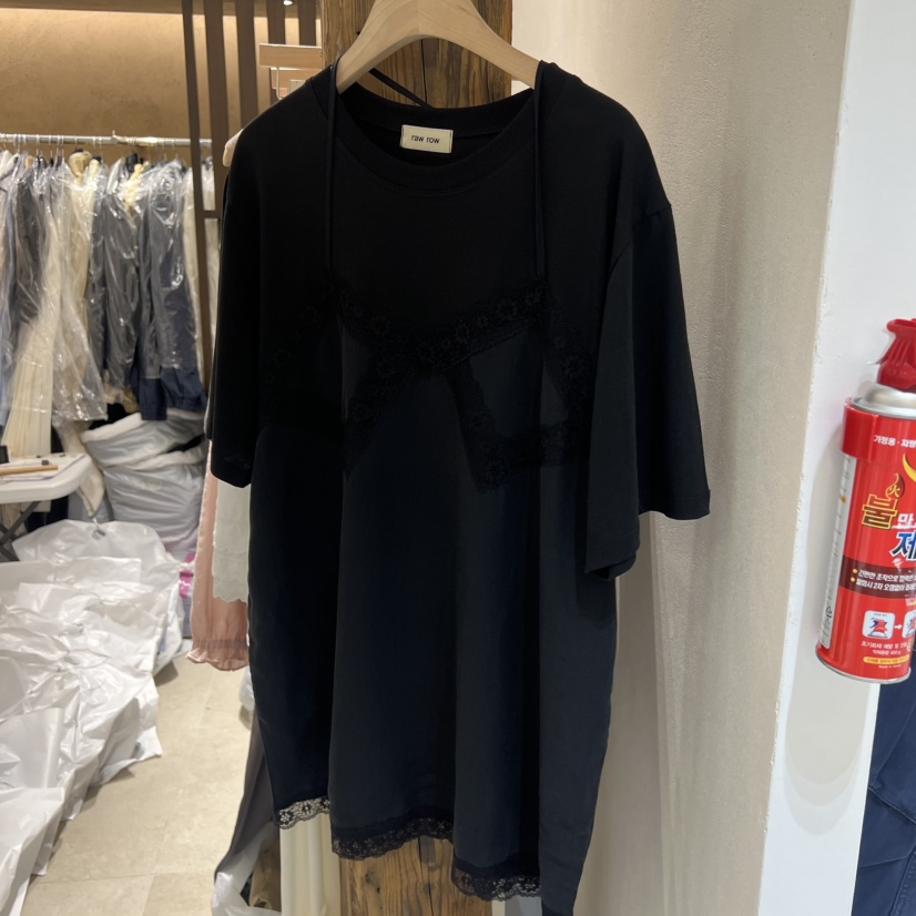 RAWROW韓國直郵女裝新品推薦人氣26春夏26夏季休閑T恤假兩件RAWROWT恤圖色2
