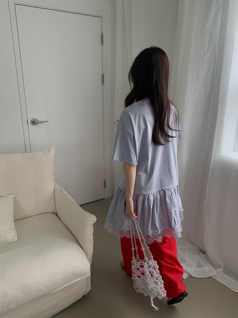 CAMEL-P韓國代購女士新品26夏季連衣裙撞色蕾絲Came_l 家連衣裙