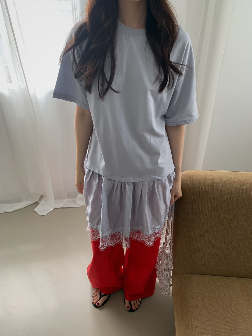 CAMEL-P韓國代購女士新品26夏季連衣裙撞色蕾絲Came_l 家連衣裙