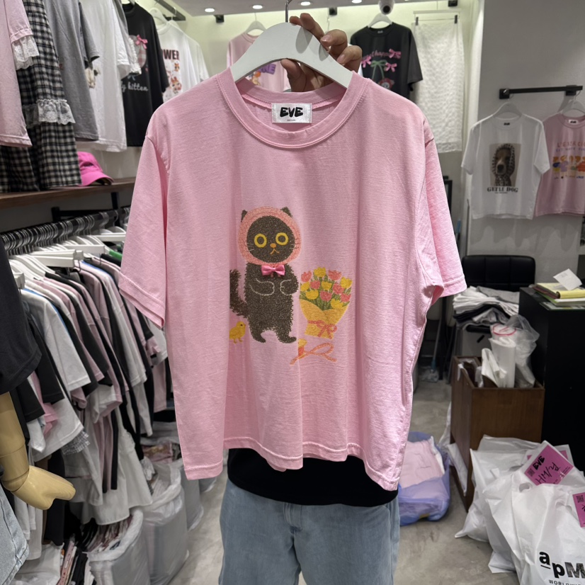 EVE韓國東大門代購女士新品26夏季職業熱賣26春夏休閑T恤EVET恤圖色2