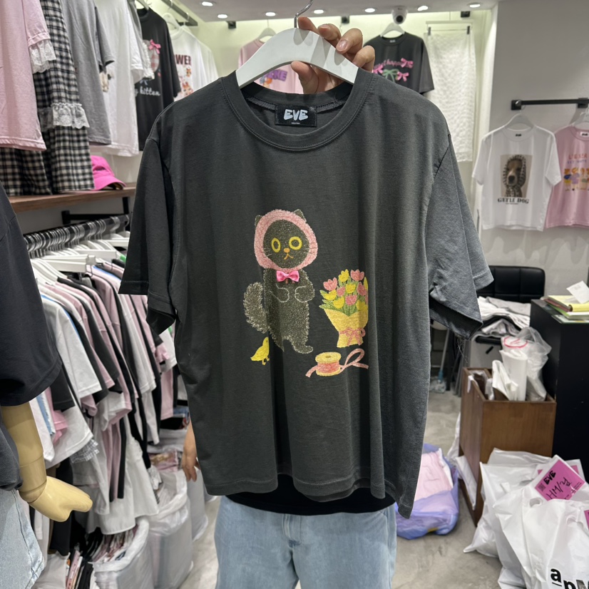 EVE韓國東大門代購女士新品26夏季職業熱賣26春夏休閑T恤EVET恤圖色3