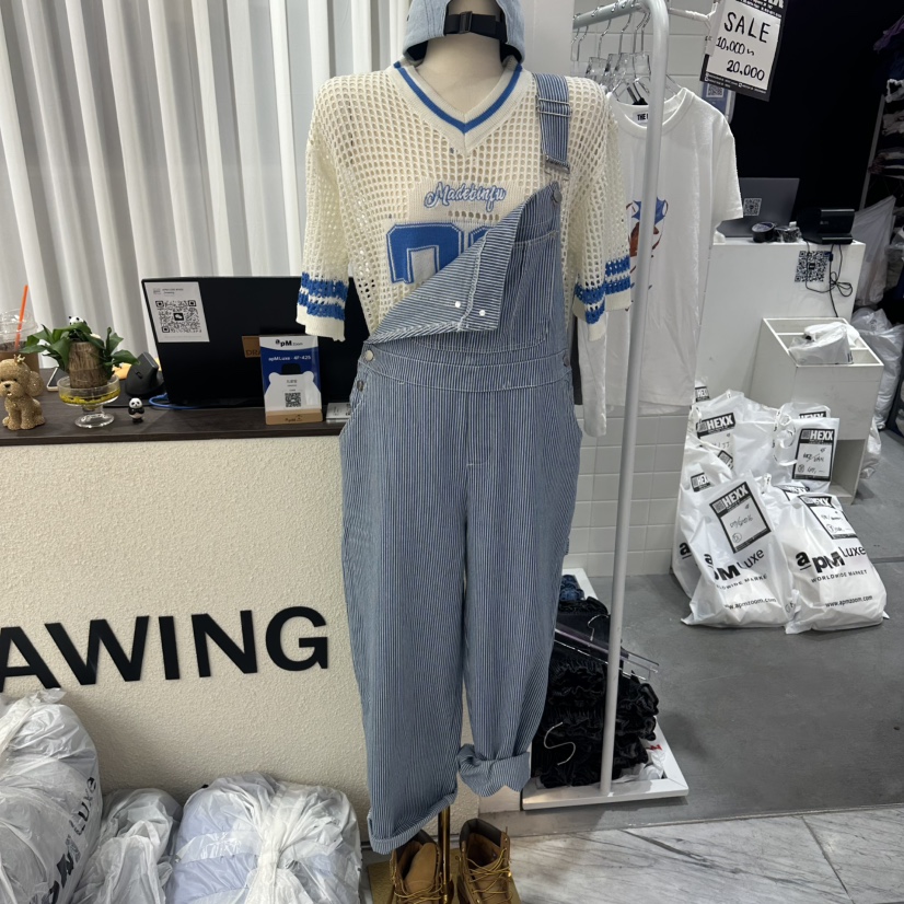 DRAWING韓國直郵女士新品熱賣時尚26夏季職業背帶褲不含內搭DRAWING背帶褲圖色1