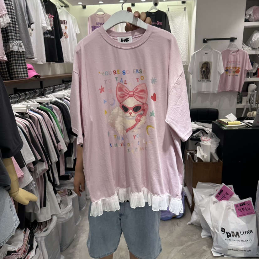 EVE韓國直郵女裝新品職業26春夏推薦人氣26夏季休閑時尚T恤EVET恤圖色2