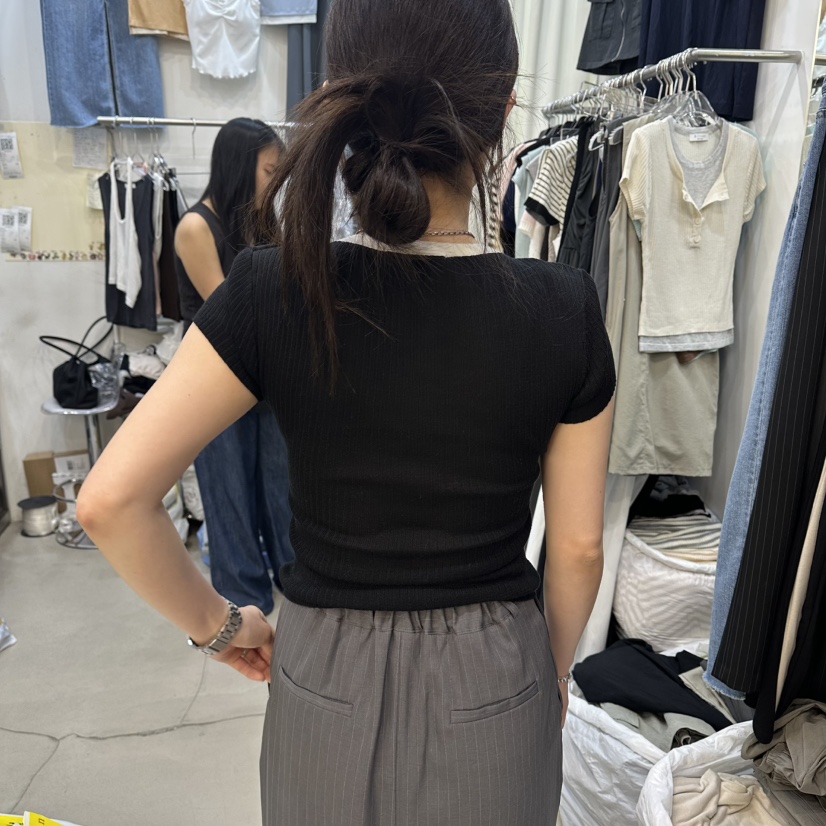 BILLION-L韓國代購女裝新品熱賣26春夏職業T恤假兩件羅紋BILLION-LT恤