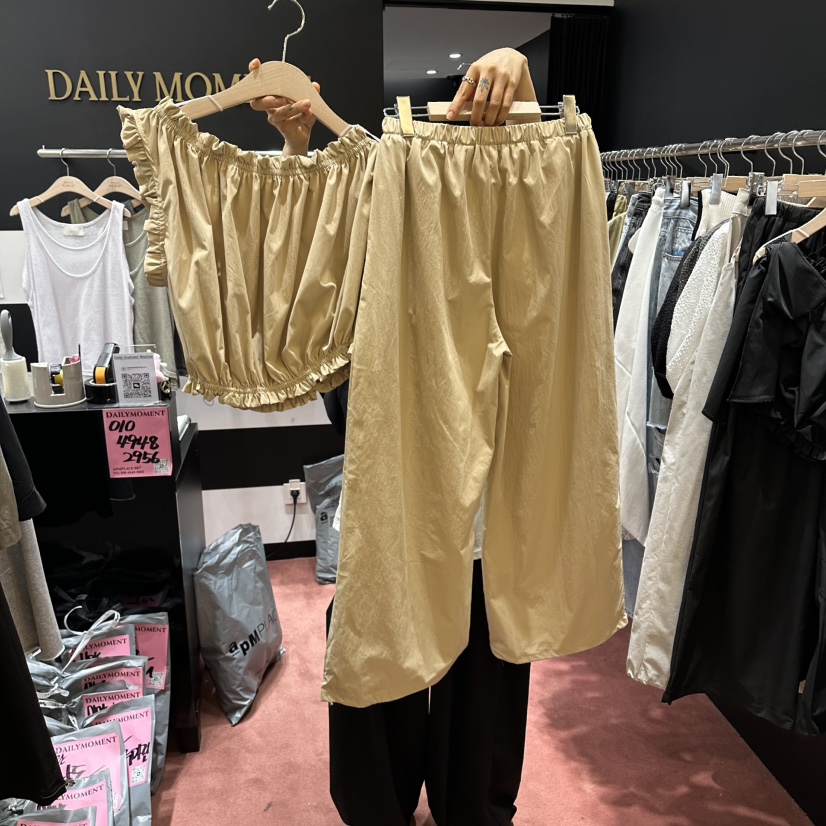 DAILY MOMENT韓國直郵女裝新品休閑熱賣職業26春夏套裝絲帶DAILY MOMENT套裝