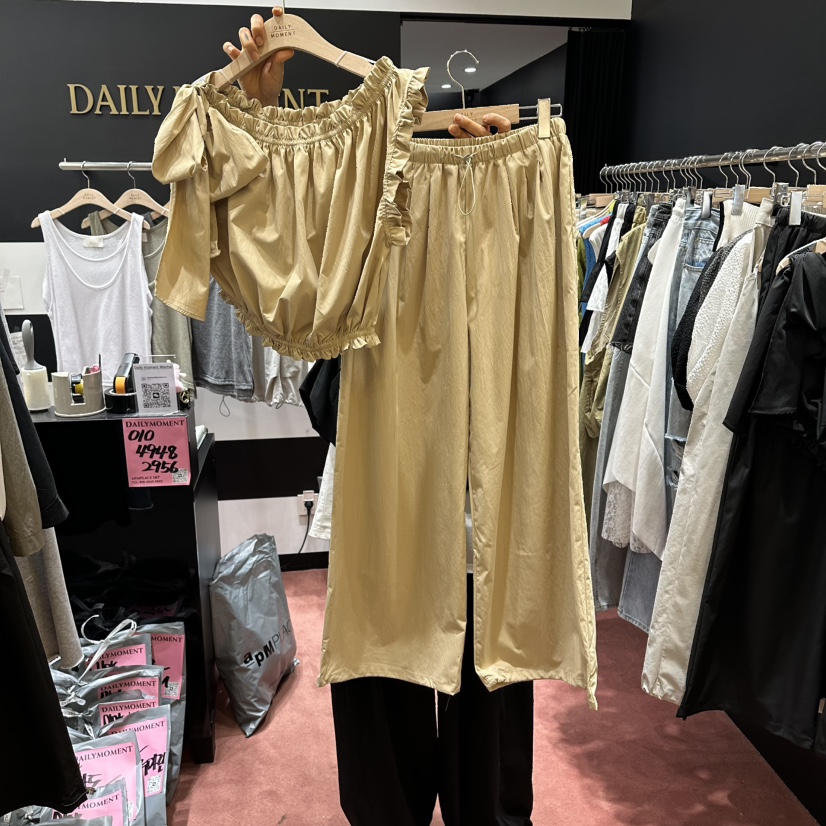 DAILY MOMENT韓國直郵女裝新品休閑熱賣職業26春夏套裝絲帶DAILY MOMENT套裝圖色2