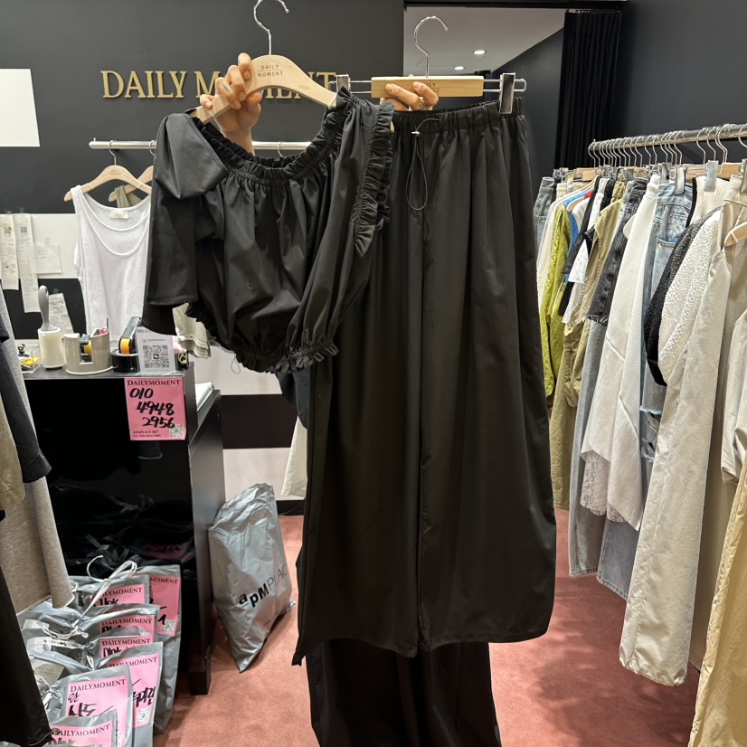 DAILY MOMENT韓國直郵女裝新品休閑熱賣職業26春夏套裝絲帶DAILY MOMENT套裝圖色3