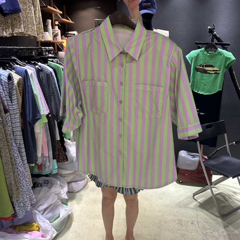 CHAVI韓國直郵女裝新品時尚人氣26夏季熱賣職業襯衫蕾絲衫CHAVI襯衫/蕾絲衫圖色2