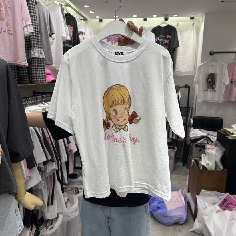 EVE韓國直郵實拍女裝新品26春夏職業熱賣時尚26夏季人氣T恤EVET恤圖色1