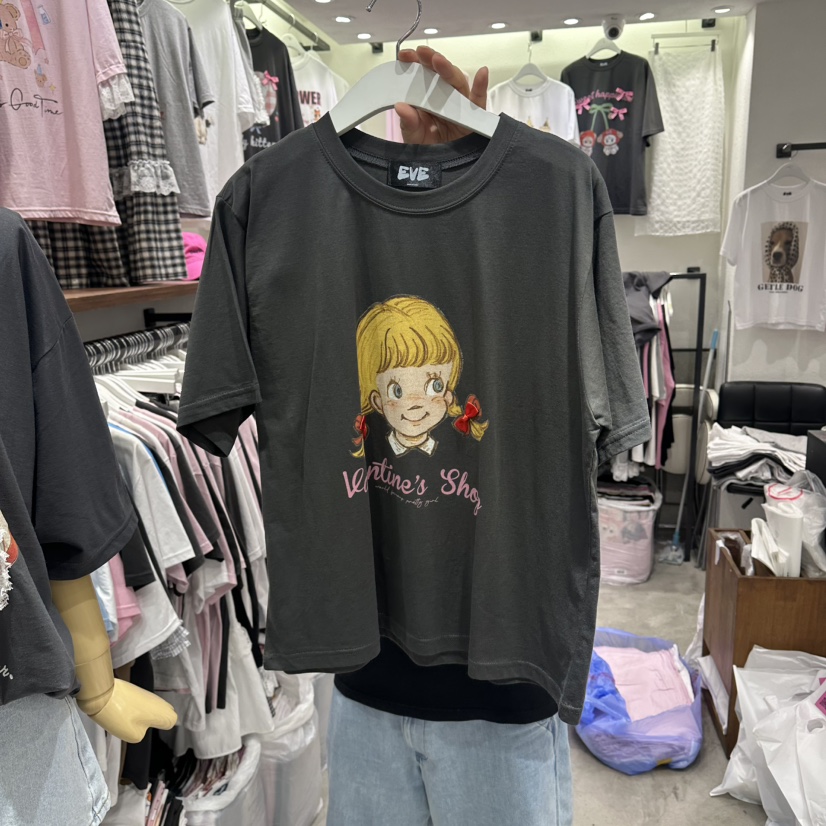 EVE韓國直郵實拍女裝新品26春夏職業熱賣時尚26夏季人氣T恤EVET恤圖色2