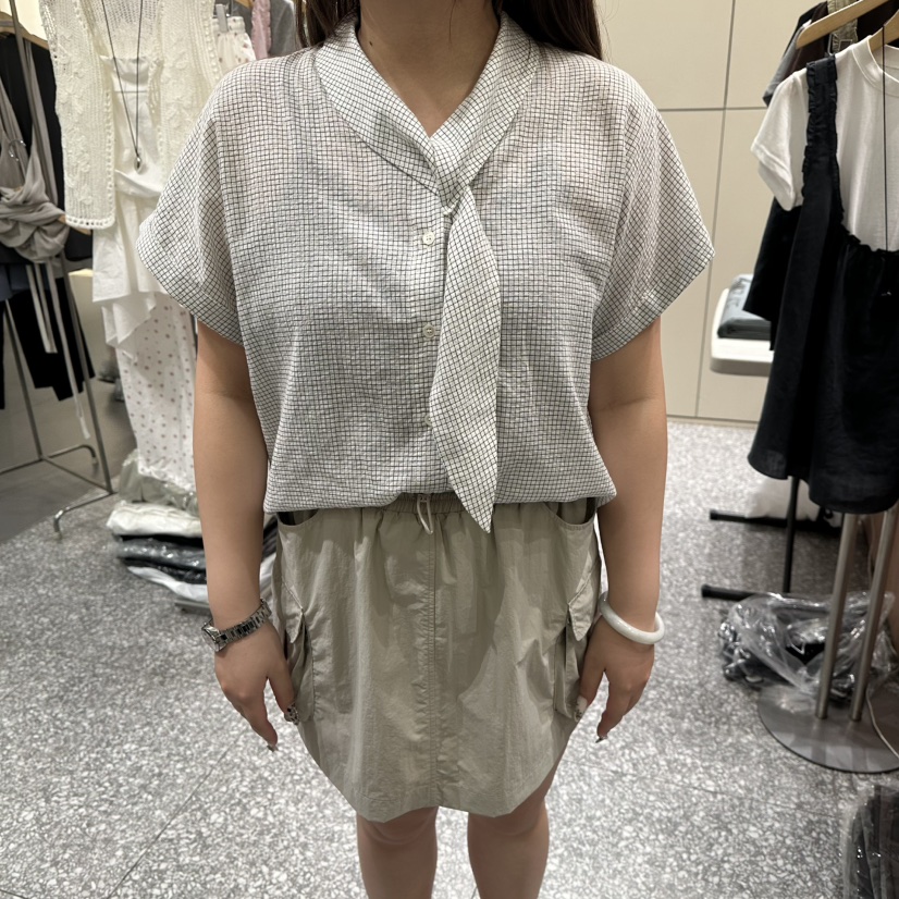 SOF韓國東大門代購女裝新款26夏季推薦26春夏襯衫蕾絲衫格子SOF襯衫/蕾絲衫圖色2