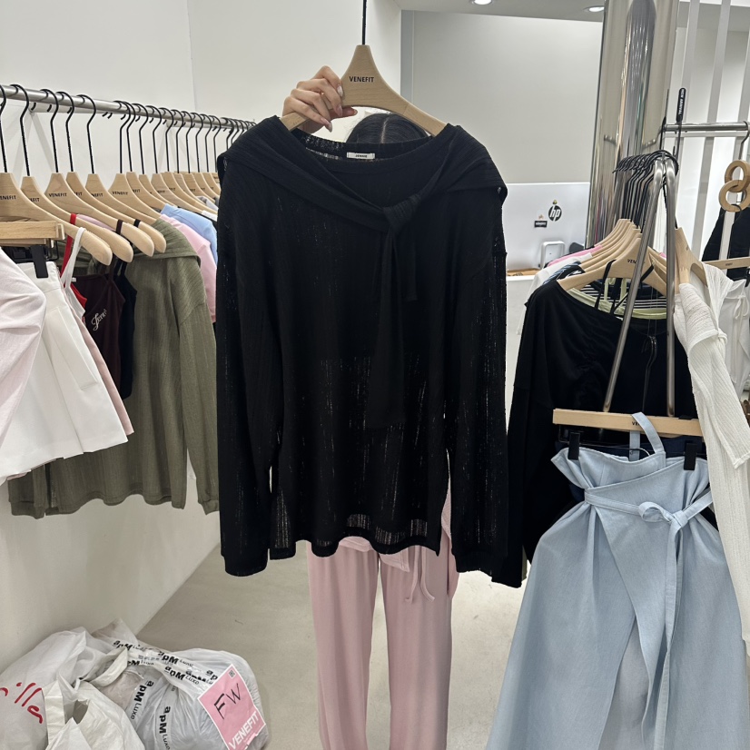 VENEFIT韓國東大門直郵女士新款時尚26春夏推薦休閑套裝披肩VENEFIT/JENNIE套裝圖色3