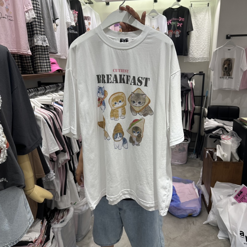 EVE韓國直郵實拍女士新品熱賣人氣休閑26夏季26春夏時尚T恤EVET恤圖色1