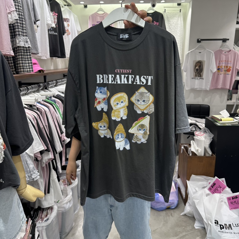 EVE韓國直郵實拍女士新品熱賣人氣休閑26夏季26春夏時尚T恤EVET恤圖色3