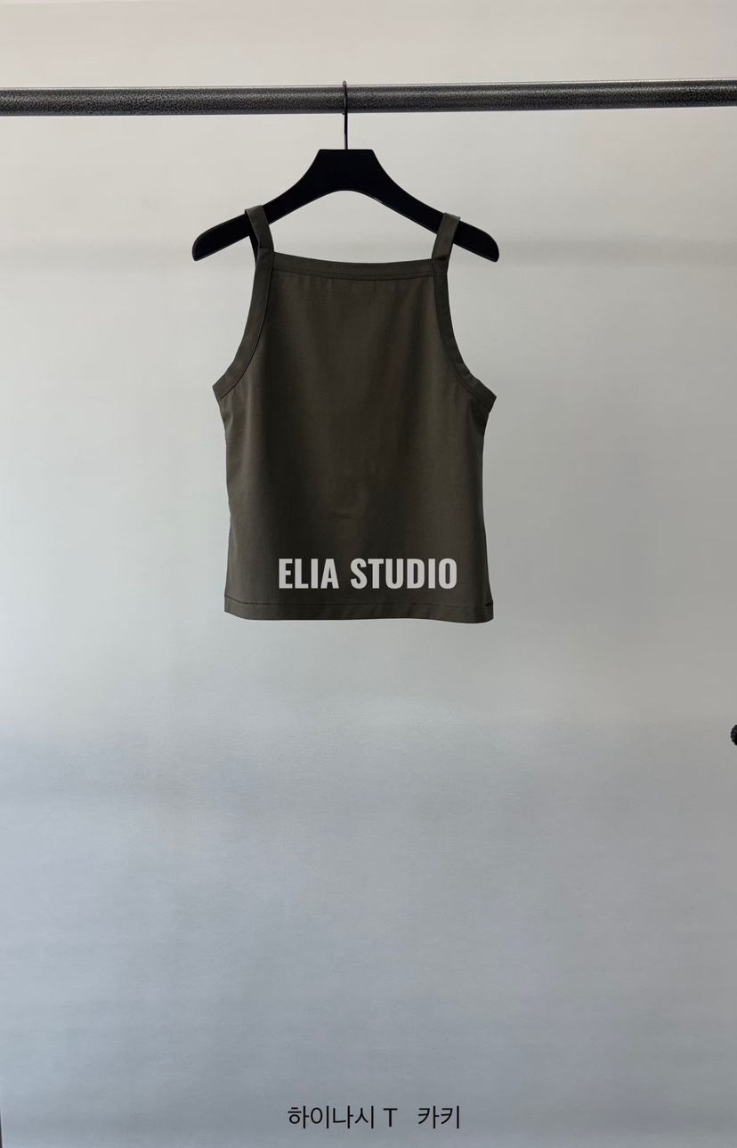 ELIA東大門實拍韓國女士新品26春夏時尚熱賣休閑吊帶背心ELIA吊帶/背心圖色4墨綠