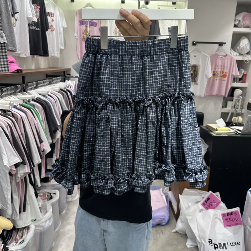 EVE韓國直郵女裝新品人氣推薦26春夏熱賣半身裙中短裙格子EVE半身裙/中短裙