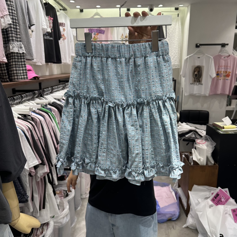 EVE韓國直郵女裝新品人氣推薦26春夏熱賣半身裙中短裙格子EVE半身裙/中短裙圖色1