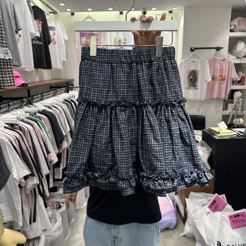 EVE韓國直郵女裝新品人氣推薦26春夏熱賣半身裙中短裙格子EVE半身裙/中短裙圖色3