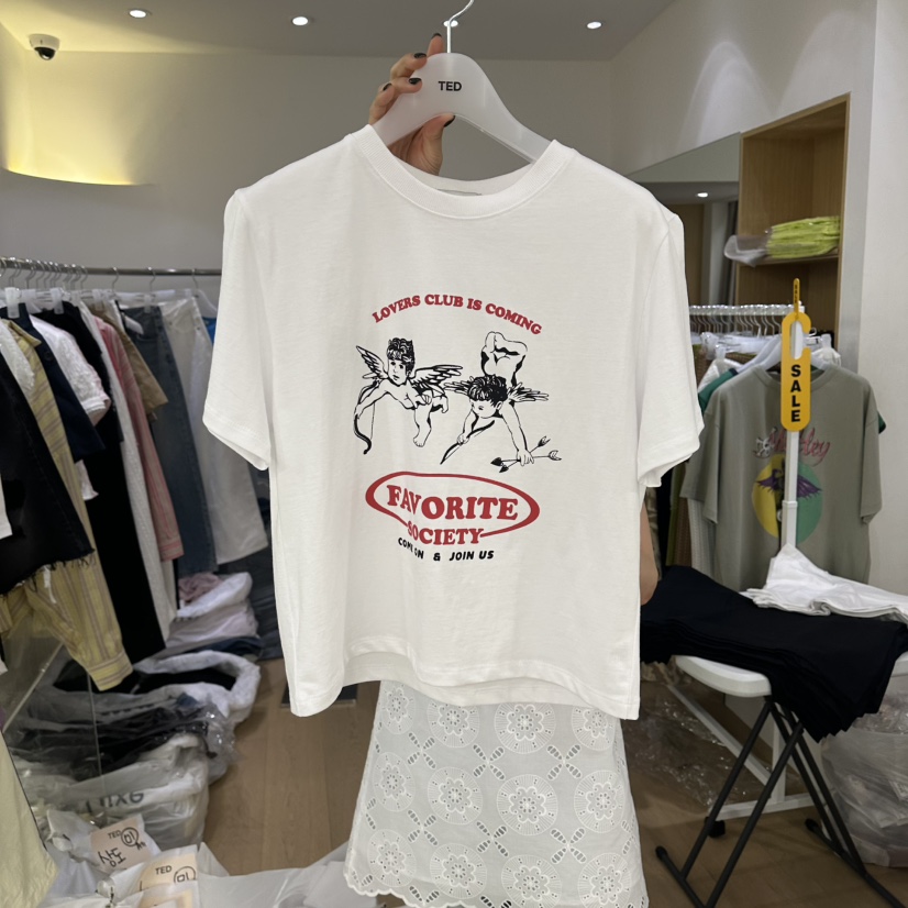 TED韓國代購女裝新品26春夏26夏季職業時尚熱賣推薦T恤印花TEDT恤圖色1