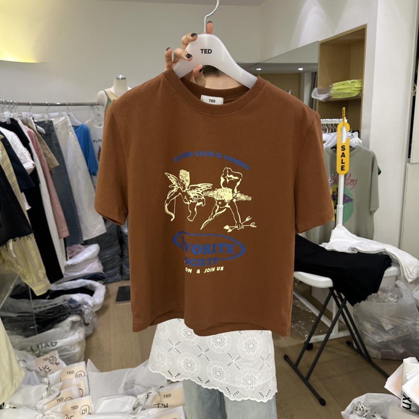 TED韓國代購女裝新品26春夏26夏季職業時尚熱賣推薦T恤印花TEDT恤圖色2
