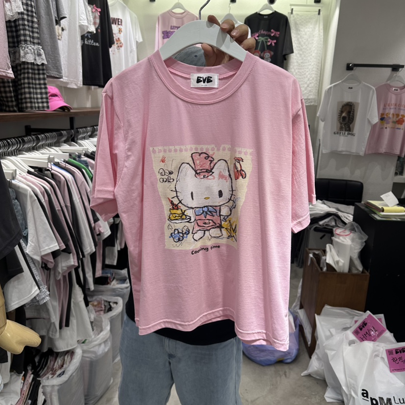 EVE韓國直郵實拍女裝新款26夏季職業時尚推薦熱賣26春夏T恤EVET恤圖色2
