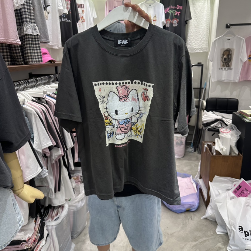 EVE韓國直郵實拍女裝新款26夏季職業時尚推薦熱賣26春夏T恤EVET恤圖色3