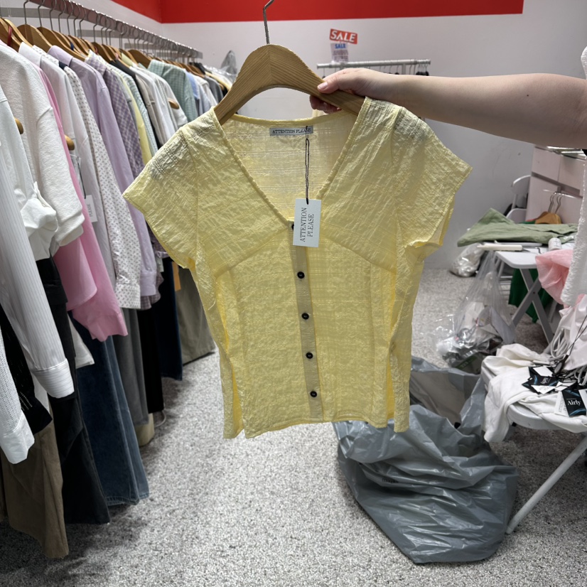 ATPZ韓國直郵實拍女士新品26夏季時尚人氣推薦襯衫蕾絲衫ATTENTION PLEAES襯衫/蕾絲衫圖色2