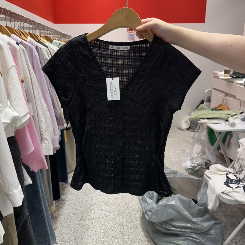 ATPZ韓國直郵實拍女士新品26夏季時尚人氣推薦襯衫蕾絲衫ATTENTION PLEAES襯衫/蕾絲衫圖色3