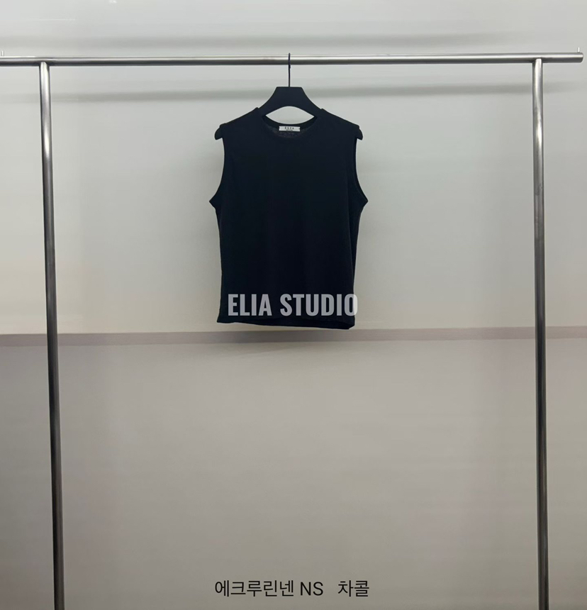 ELIA韓國直郵女裝新品熱賣26春夏人氣職業吊帶背心亞麻布ELIA吊帶/背心圖色4墨色