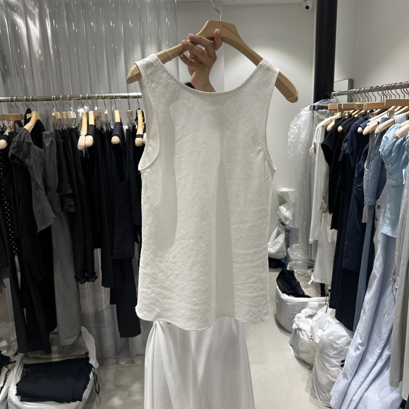 GREEK東大門實拍韓國女士新品26夏季時尚吊帶背心亞麻無袖GREEK吊帶/背心