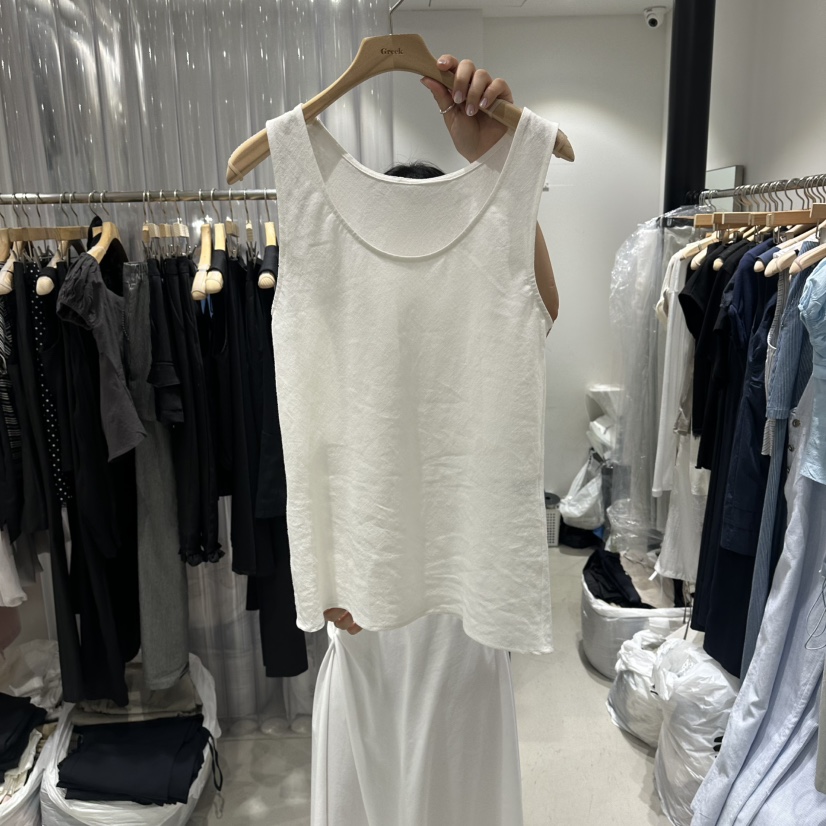 GREEK東大門實拍韓國女士新品26夏季時尚吊帶背心亞麻無袖GREEK吊帶/背心圖色2