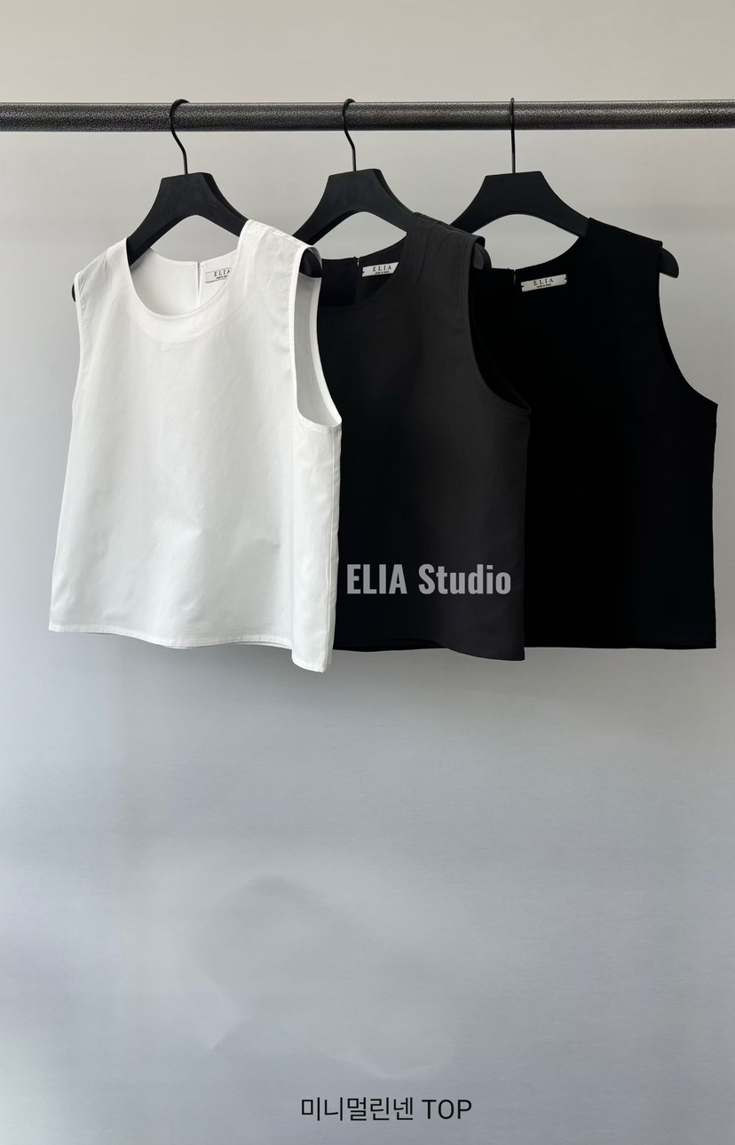 ELIA韓國代購女裝新款人氣推薦職業休閑26夏季吊帶背心亞麻ELIA吊帶/背心