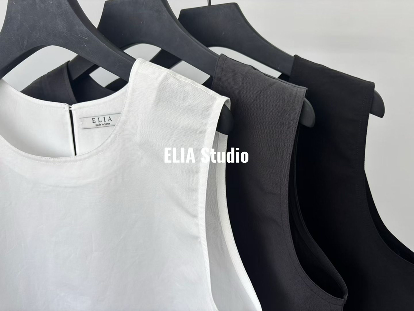 ELIA韓國代購女裝新款人氣推薦職業休閑26夏季吊帶背心亞麻ELIA吊帶/背心