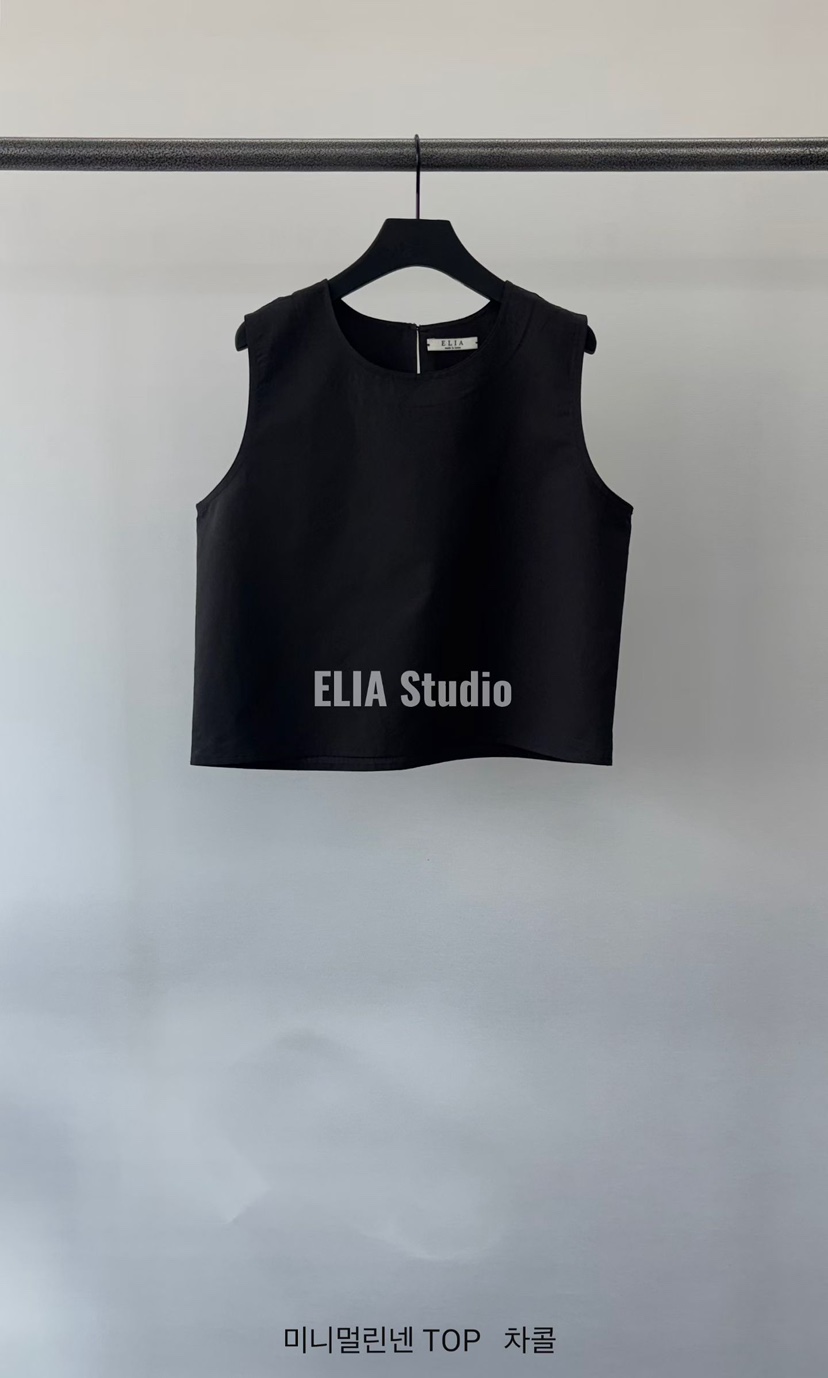ELIA韓國代購女裝新款人氣推薦職業休閑26夏季吊帶背心亞麻ELIA吊帶/背心圖色2墨色