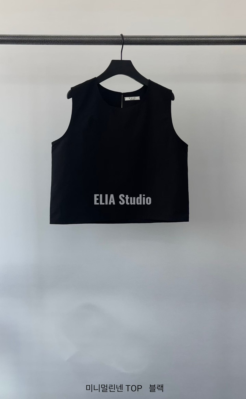 ELIA韓國代購女裝新款人氣推薦職業休閑26夏季吊帶背心亞麻ELIA吊帶/背心圖色3黑色