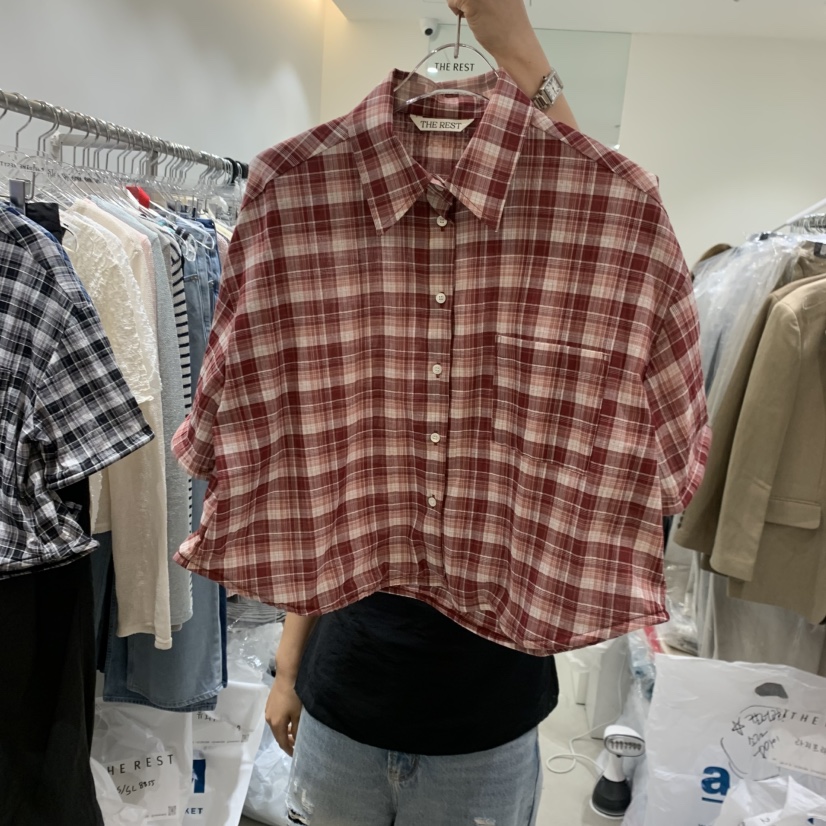 THE REST東大門實拍韓國女士新品休閑26夏季時尚襯衫蕾絲衫THE REST/UNNOEUD襯衫/蕾絲衫圖色1