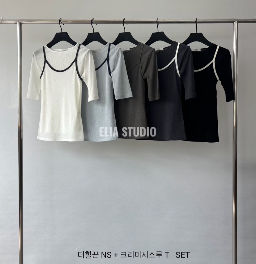 ELIA韓國東大門代購女士新品26春夏休閑職業推薦時尚T恤透明ELIAT恤