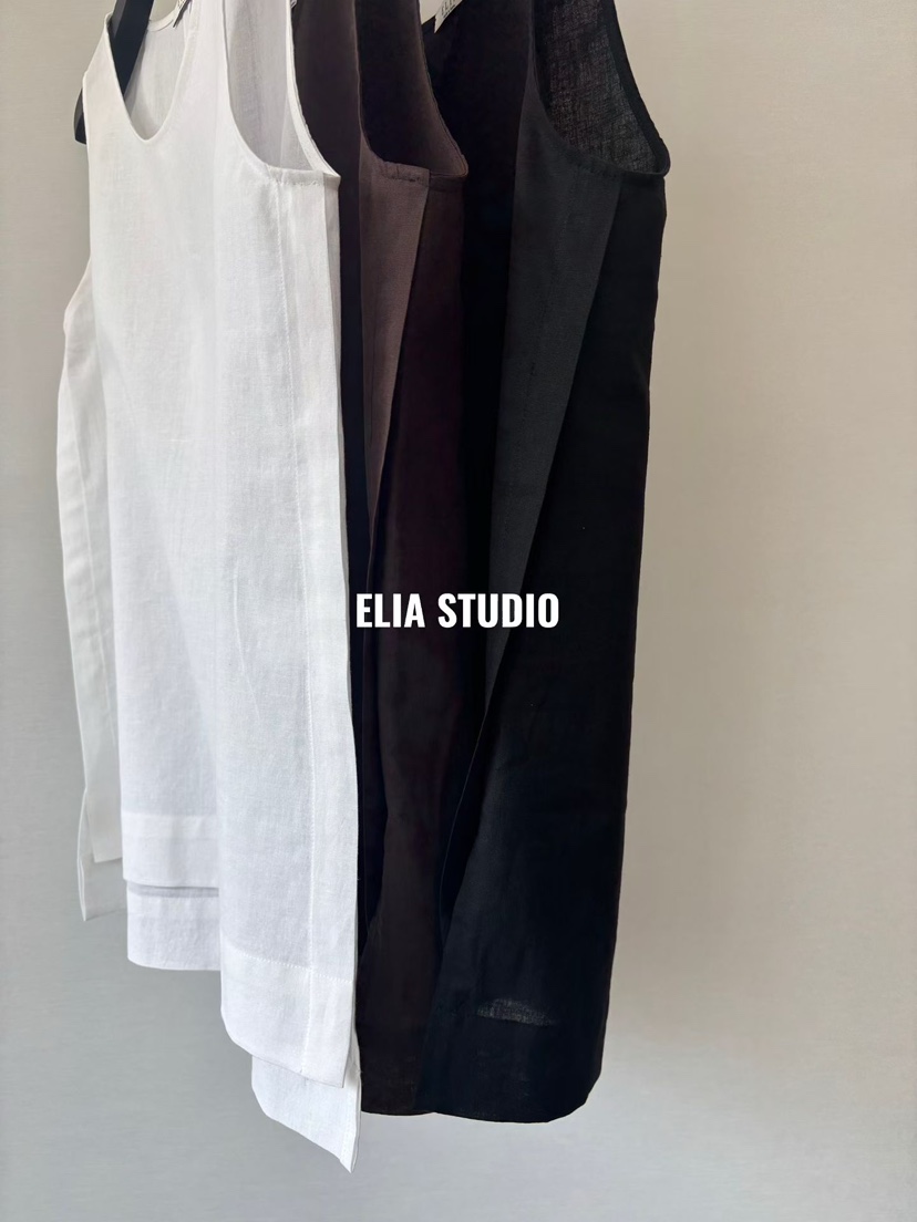 ELIA東大門實拍韓國女士新款人氣熱賣休閑推薦吊帶背心亞麻ELIA吊帶/背心