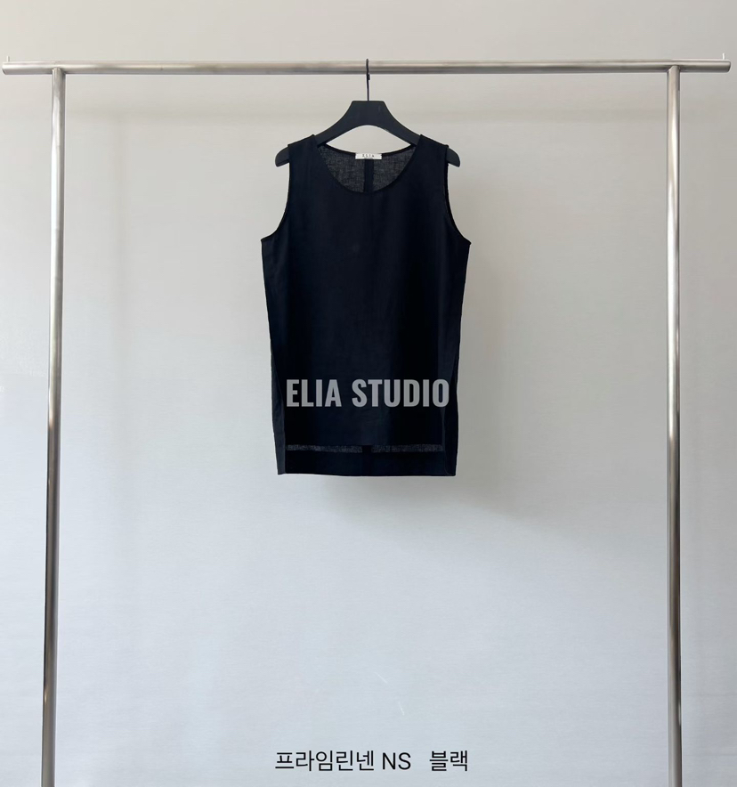 ELIA東大門實拍韓國女士新款人氣熱賣休閑推薦吊帶背心亞麻ELIA吊帶/背心圖色3黑色